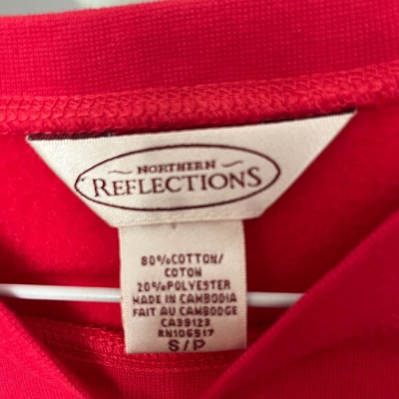 Vintage Northern Reflections Red Gardening sweatshirt  Cotton Blend Women Small - Picture 4 of 4